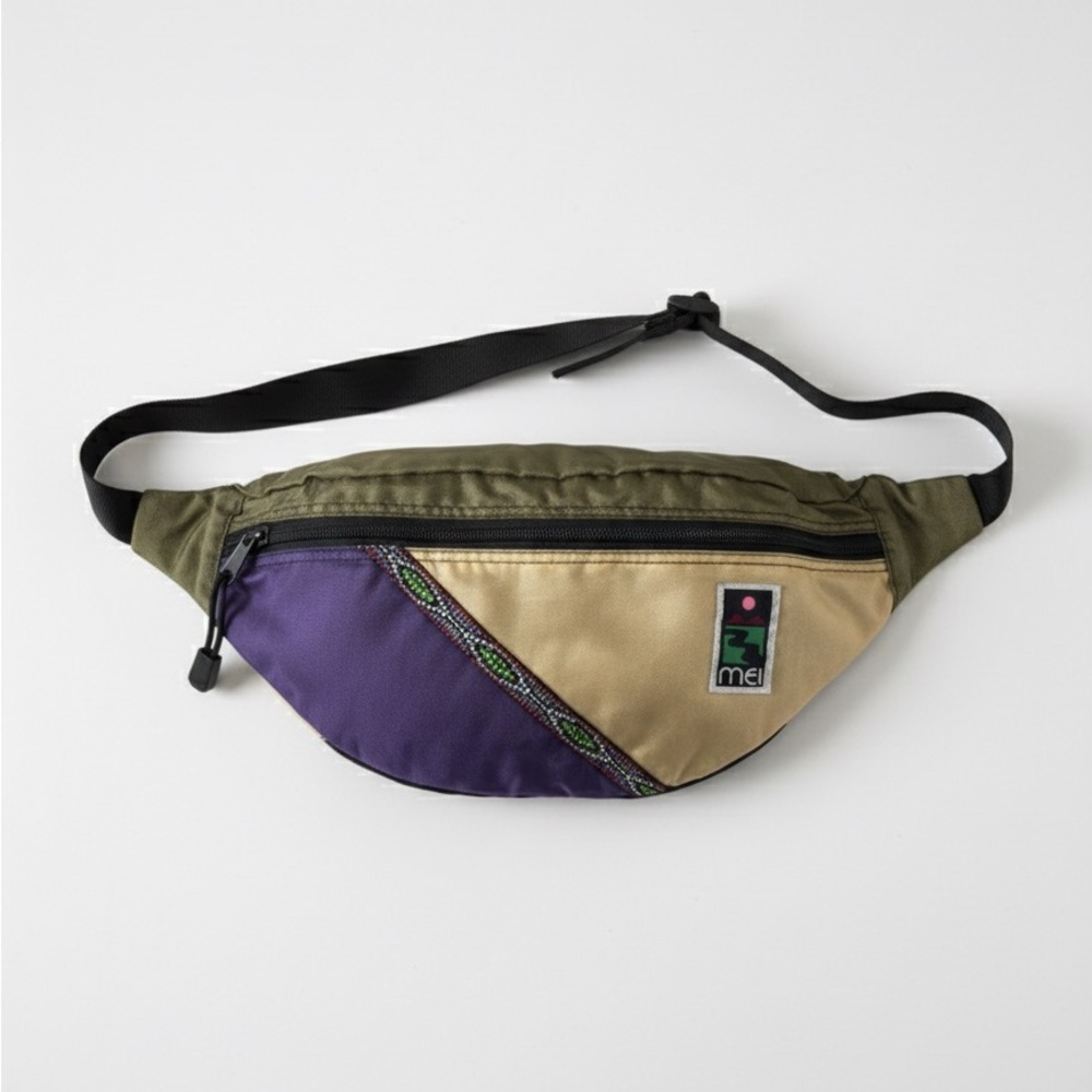 ME Makeover Essentials Khaki and Purple Belt Bag
